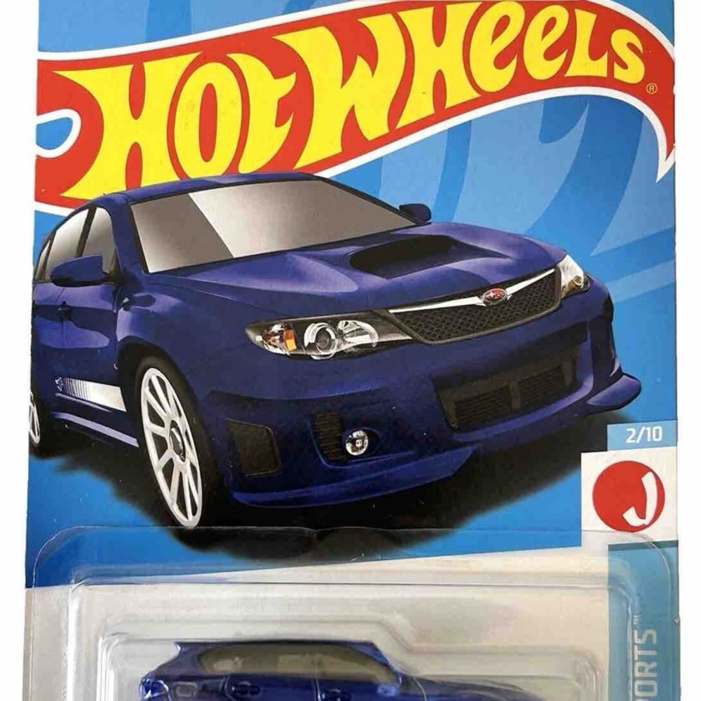 Mattel Hot Wheels Blue Sports Car with White Accents